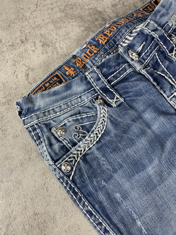 Rock Revival Jeans XS Bootcut Vintage Y2K Rare Hip Hop Embroidered #DO6836
