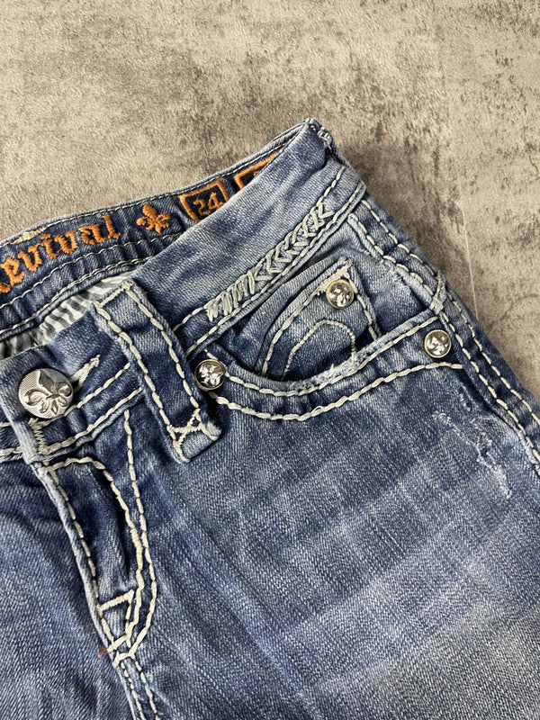 Rock Revival Jeans XS Bootcut Vintage Y2K Rare Hip Hop Embroidered #DO6836