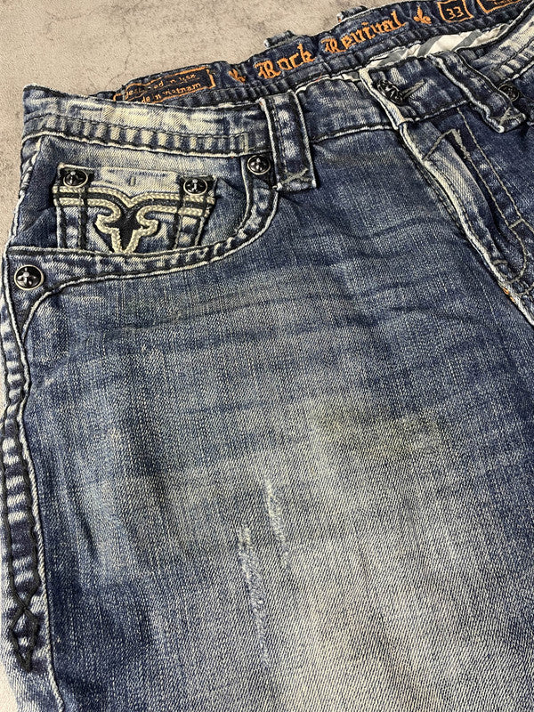 Rock Revival S Jeans Vintage Y2K Rare Baggy Hip Hop Embroidered #PH4378