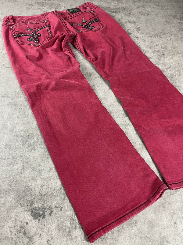 Rock Revival XL Jeans Vintage y2k Rare Baggy Pink Denim Hip Hop #WM9138