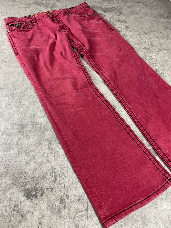 Rock Revival XL Jeans Vintage y2k Rare Baggy Pink Denim Hip Hop #WM9138