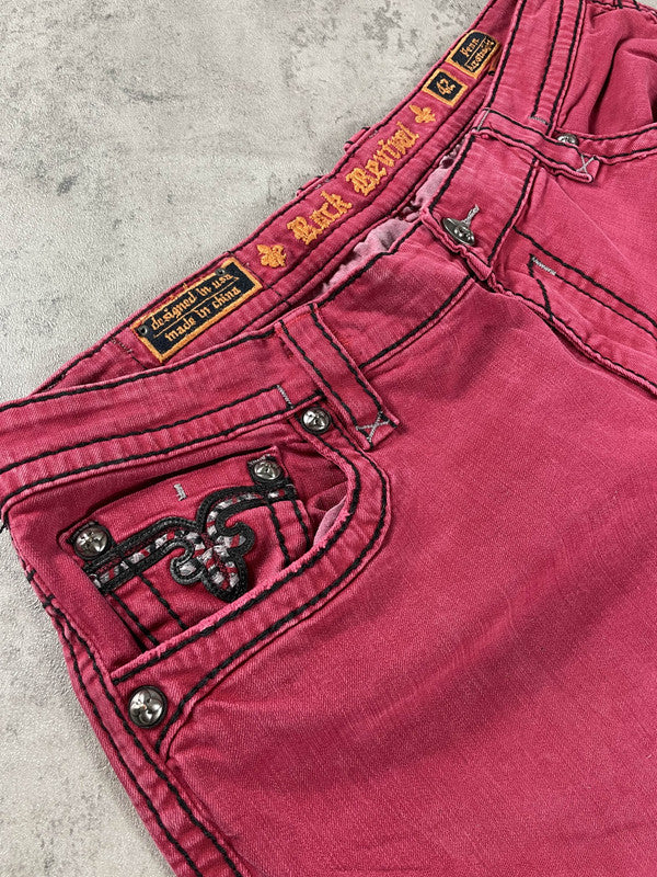 Rock Revival XL Jeans Vintage y2k Rare Baggy Pink Denim Hip Hop #WM9138