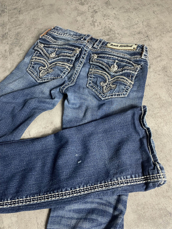 Rock Revival XS Bootcut Jeans Vintage Y2K Rare Embroidered #NA6795