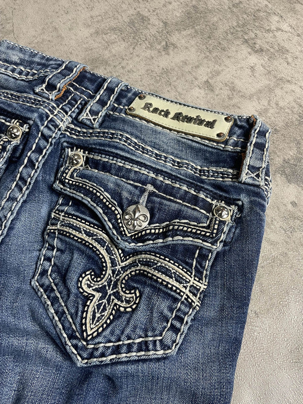 Rock Revival XS Bootcut Jeans Vintage Y2K Rare Embroidered #NA6795