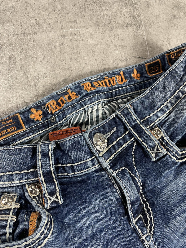 Rock Revival XS Bootcut Jeans Vintage Y2K Rare Embroidered #NA6795