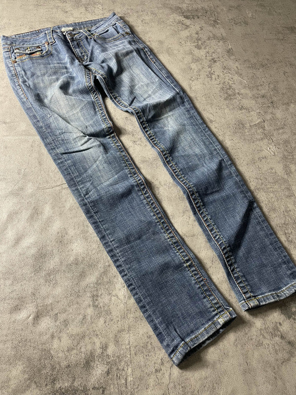 TR Jeans S Skinny Vintage y2k Rare Hip Hop Embroidered #FZ5782