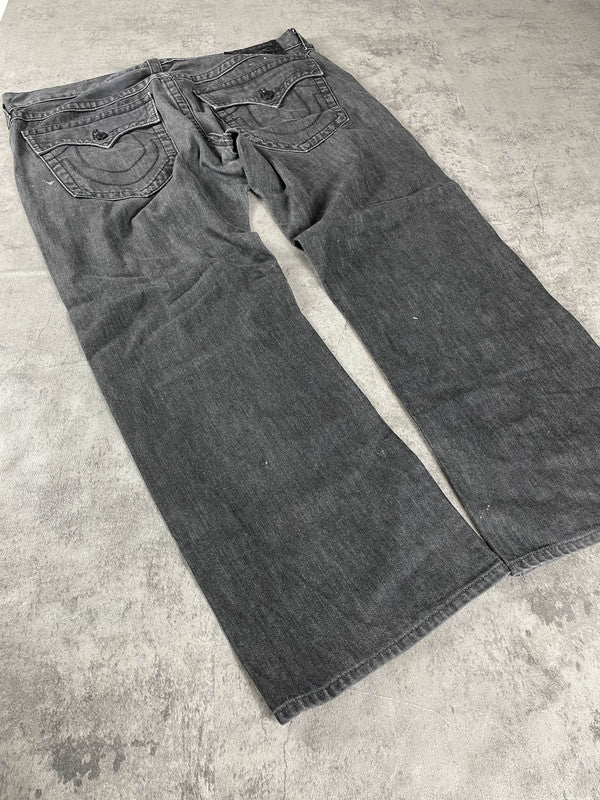 TR Ricky Jeans XL Baggy Vintage y2k Rare True Religion Hip Hop Embroidered #SP3457