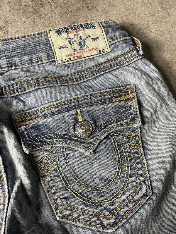 TR S Skinny Vintage y2k Rare Jeans Denim Hip Hop Embroidered #LP7427