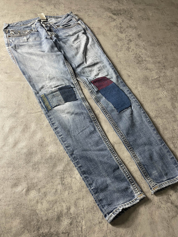 TR S Skinny Vintage y2k Rare Jeans Denim Hip Hop Embroidered #LP7427