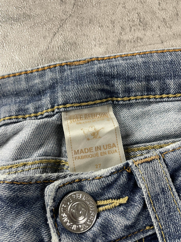 TR S Skinny Vintage y2k Rare Jeans Denim Hip Hop Embroidered #LP7427