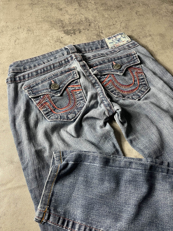 TR XS Skinny Jeans Vintage Y2K Rare True Religion Hip Hop Embroidered #HM7287