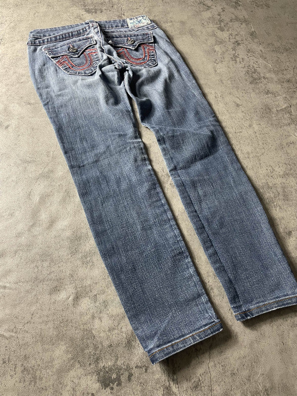 TR XS Skinny Jeans Vintage Y2K Rare True Religion Hip Hop Embroidered #HM7287