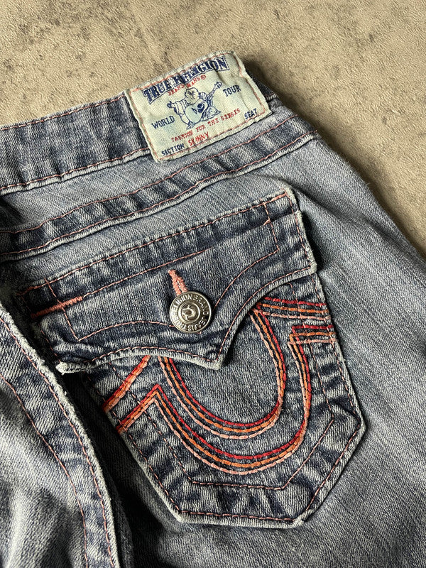 TR XS Skinny Jeans Vintage Y2K Rare True Religion Hip Hop Embroidered #HM7287