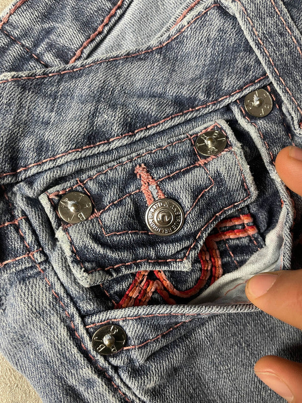 TR XS Skinny Jeans Vintage Y2K Rare True Religion Hip Hop Embroidered #HM7287