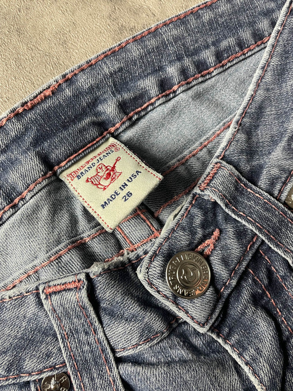 TR XS Skinny Jeans Vintage Y2K Rare True Religion Hip Hop Embroidered #HM7287