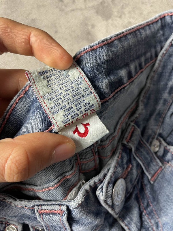 TR XS Skinny Jeans Vintage Y2K Rare True Religion Hip Hop Embroidered #HM7287