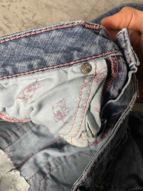 TR XS Skinny Jeans Vintage Y2K Rare True Religion Hip Hop Embroidered #HM7287