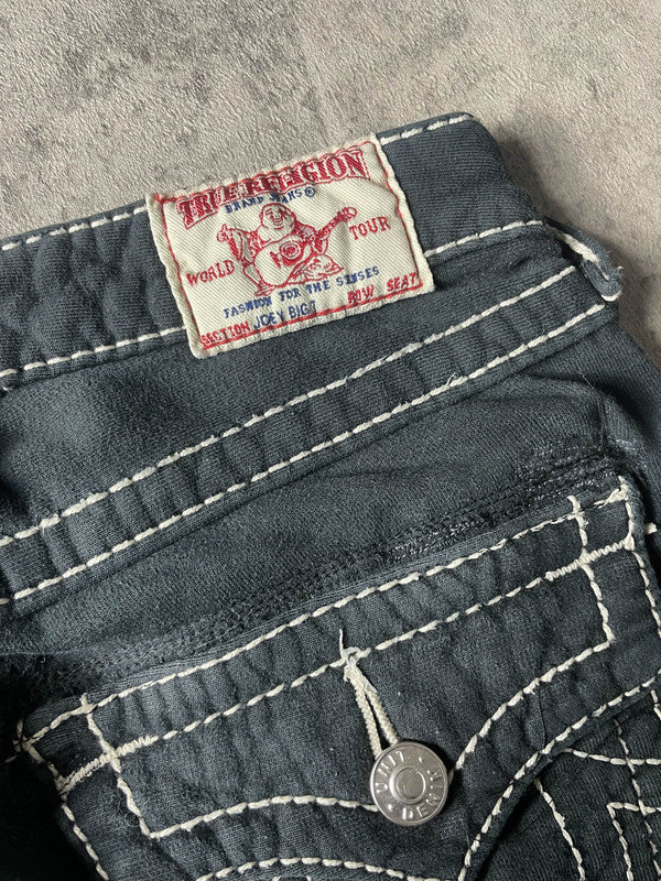 Trackpants Joey True Religion S Vintage y2k rare Bootcut Hip Hop Embroidered #PV6735