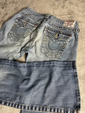 True Religion Becky Jeans Bootcut S Vintage y2k rare Denim Hip Hop Embroidered #WX5369
