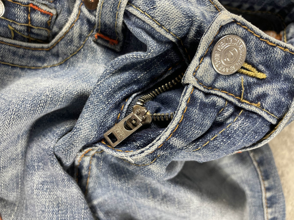 True Religion Becky Jeans Bootcut S Vintage y2k rare Denim Hip Hop Embroidered #WX5369