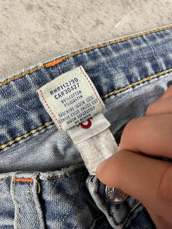 True Religion Becky Jeans Bootcut S Vintage y2k rare Denim Hip Hop Embroidered #WX5369