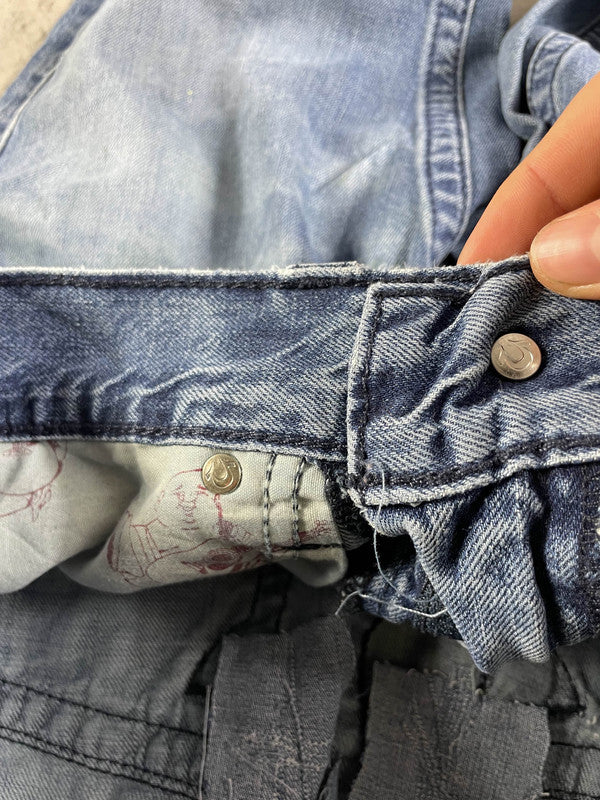 True Religion Billy Jeans M Vintage y2k Rare Baggy Hip Hop Embroidered #EJ4883