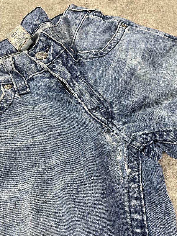 True Religion Billy Jeans M Vintage y2k Rare Baggy Hip Hop Embroidered #EJ4883