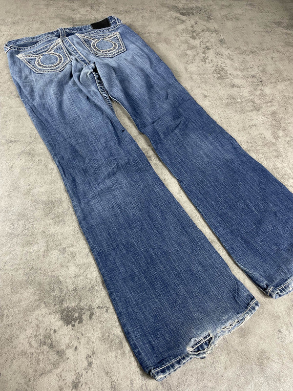 Vintage y2k Big Star Jeans S Bootcut Hip Hop Embroidered (Stile Miss Me) #IU7849