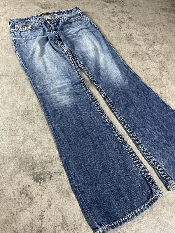 Vintage y2k Big Star Jeans S Bootcut Hip Hop Embroidered (Stile Miss Me) #IU7849