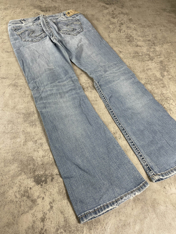 Vintage y2k Dressing Jeans S Bootcut Embroidered (Stile Miss Me) #LQ5298