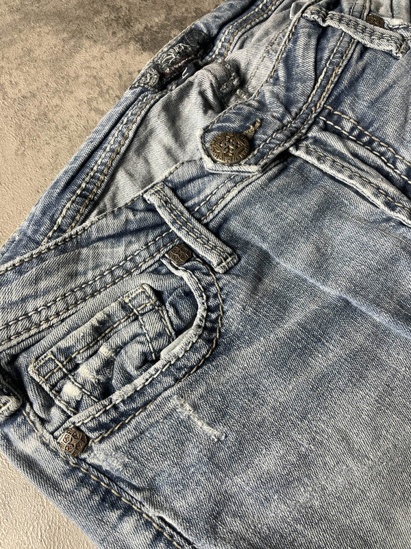 Vintage y2k Dressing Jeans S Bootcut Embroidered (Stile Miss Me) #LQ5298